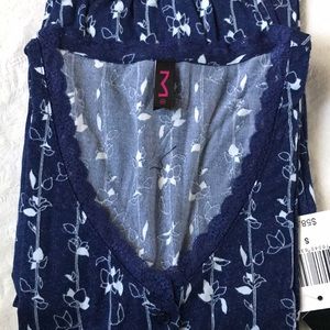 Maidenform MFF7840 Floral Stripe PJ Set Lace Trim